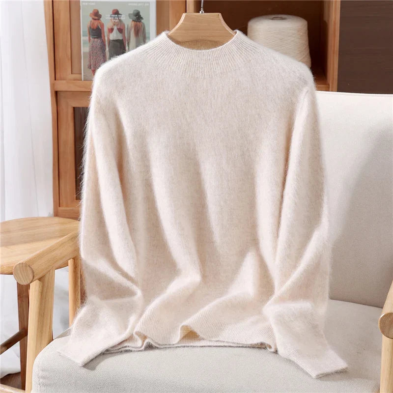 Damen Pullover Relaxed Fit mit Stehkragen