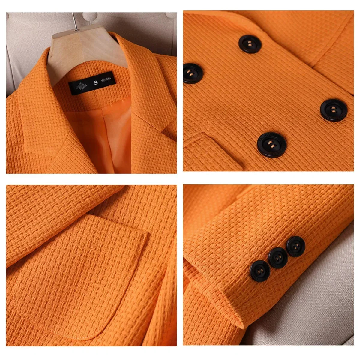 Damen Slim Fit Karo-Blazer Business Freizeit