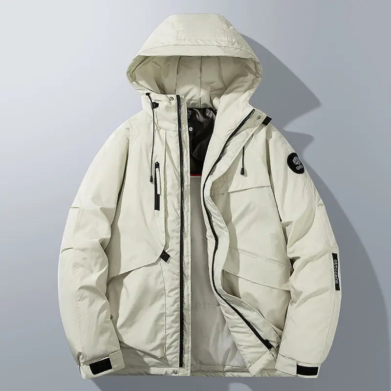 Herren Parka Relaxed Fit mit Reißverschluss und Kapuze