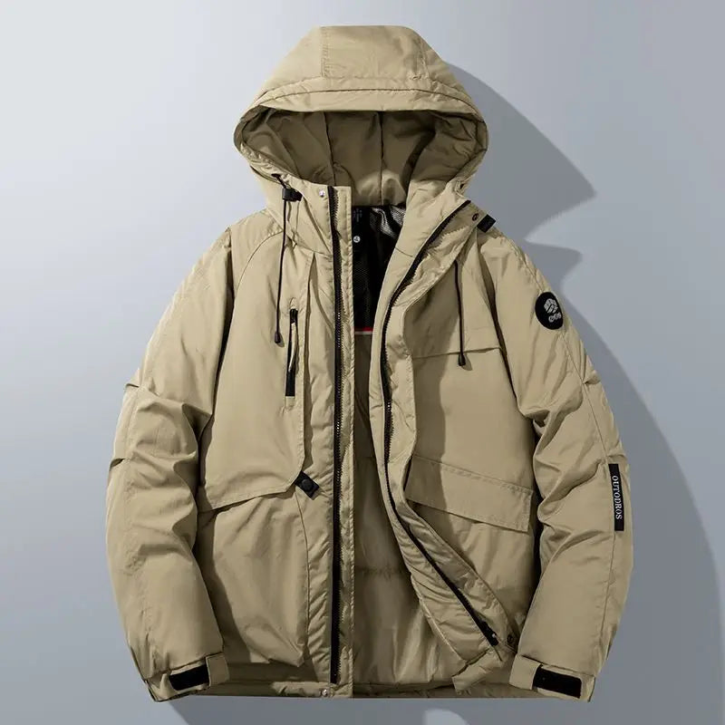 Herren Parka Relaxed Fit mit Reißverschluss und Kapuze