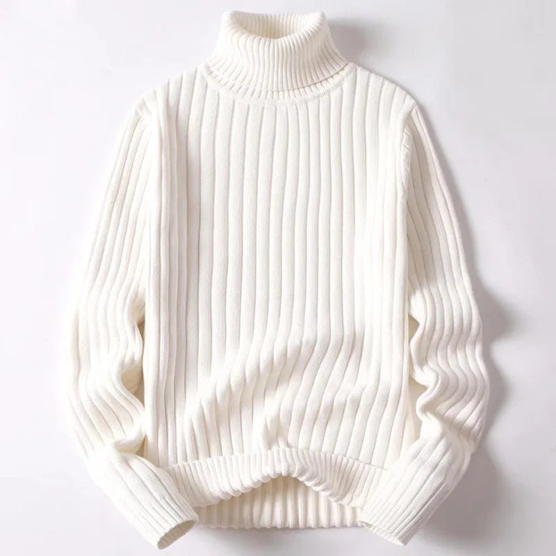 Damen Rippstrick-Rollkragenpullover Regular Fit Winter