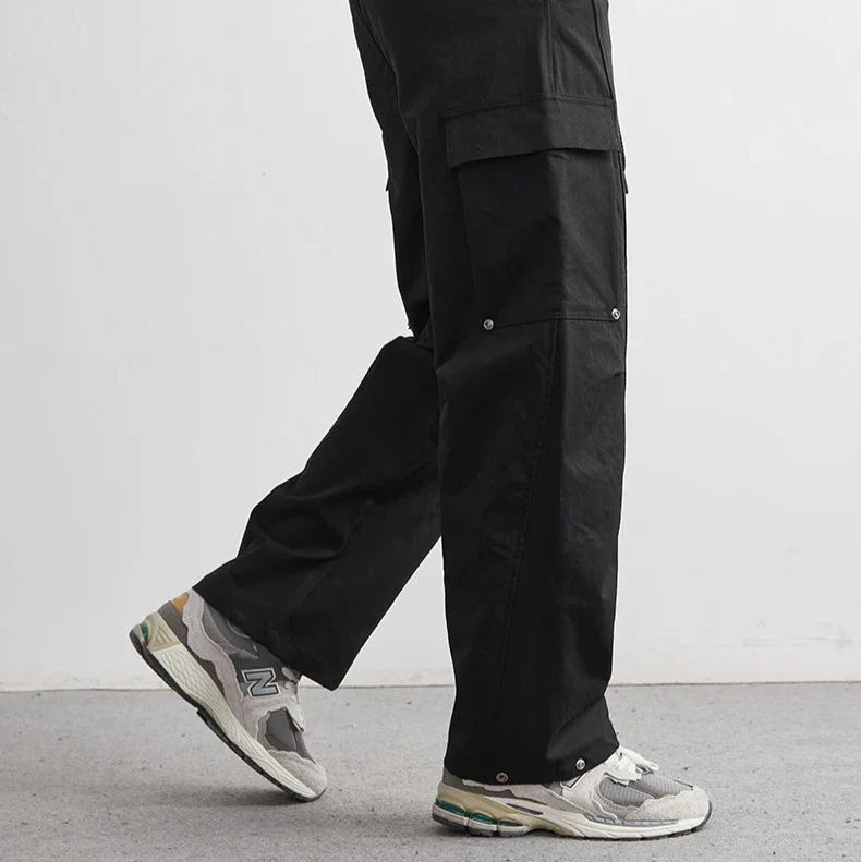 Herren Cargo-Hose Wide-Leg mit Klappentaschen