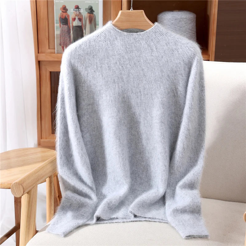 Damen Pullover Relaxed Fit mit Stehkragen