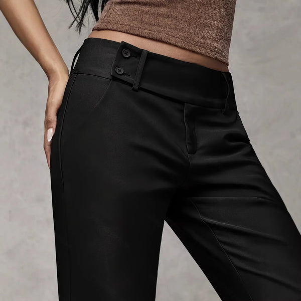 Damenhose Slim Fit Business Elegant mit mittelhoher Taille