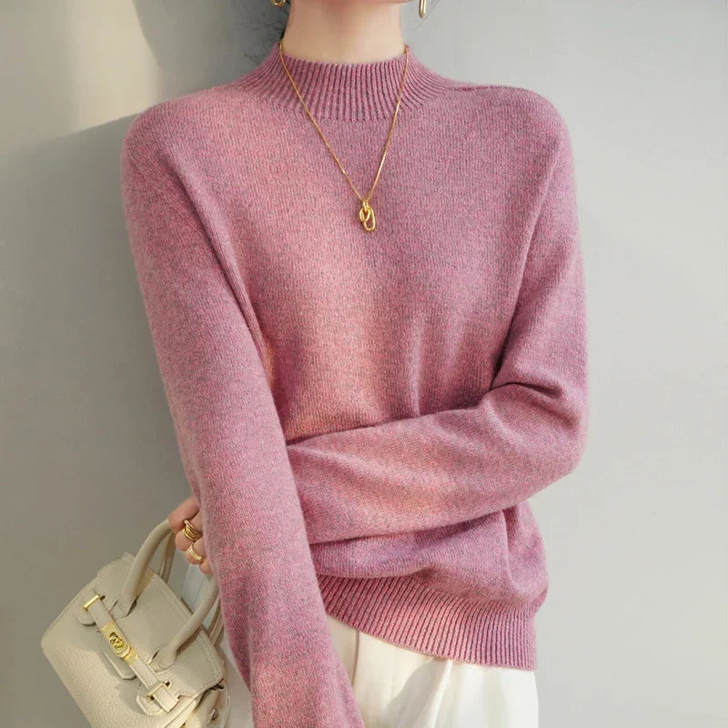Damen Stehkragenpullover Regular Fit mit glatter Oberfläche