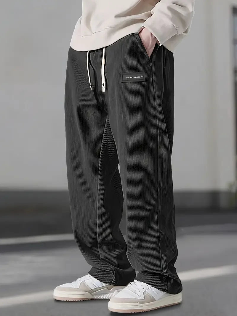 Herren Hose mit gerippter Struktur, lockere Passform