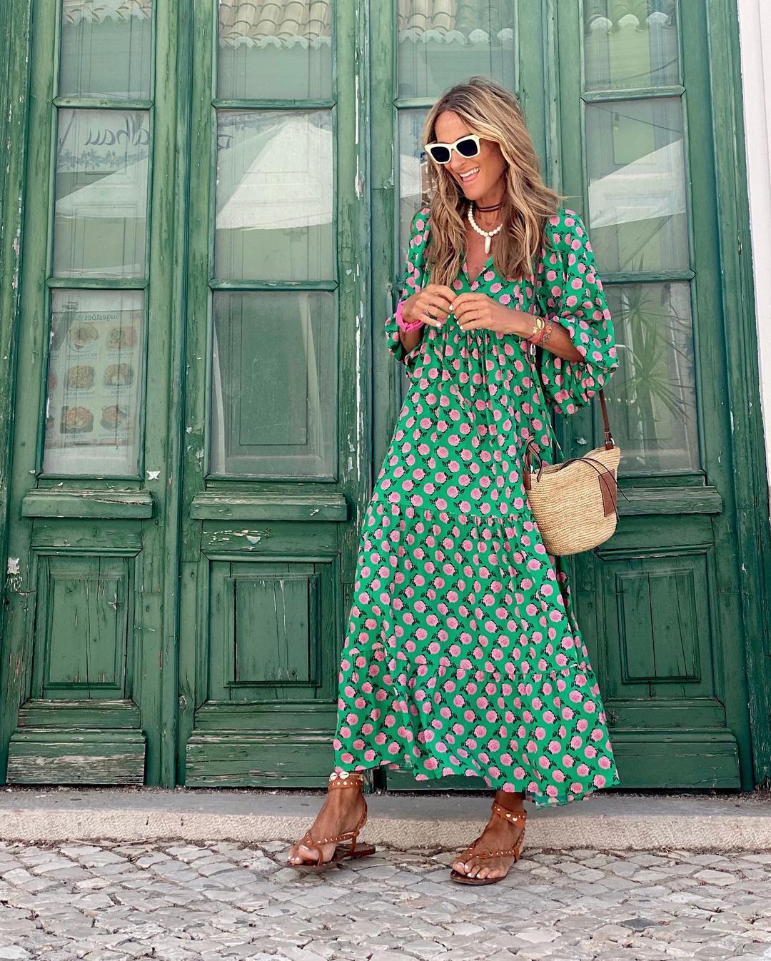 Harina | Luftiges Sommer-Maxikleid mit Puffärmeln & Bequemer Passform für Damen
