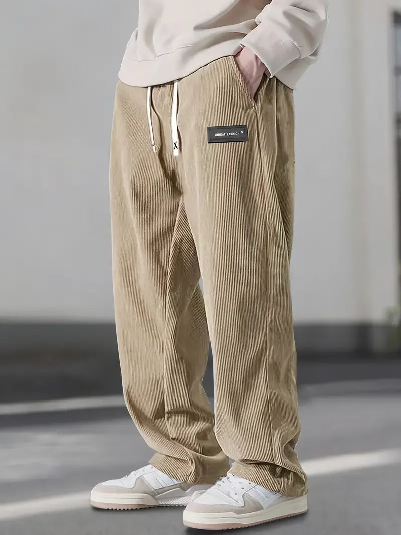 Herren Hose mit gerippter Struktur, lockere Passform