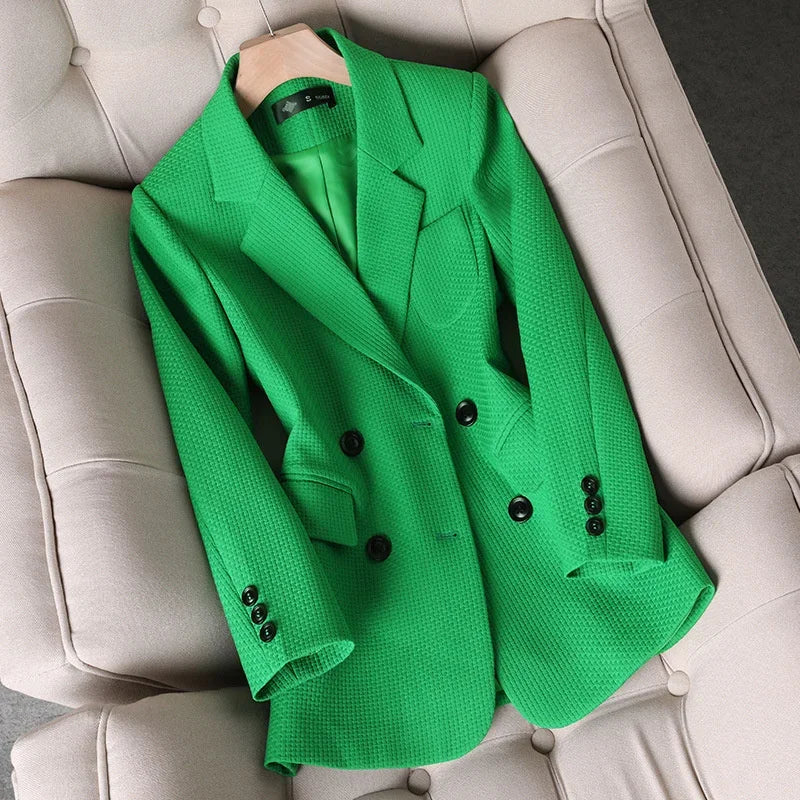 Damen Slim Fit Karo-Blazer Business Freizeit