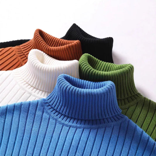 Damen Rippstrick-Rollkragenpullover Regular Fit Winter