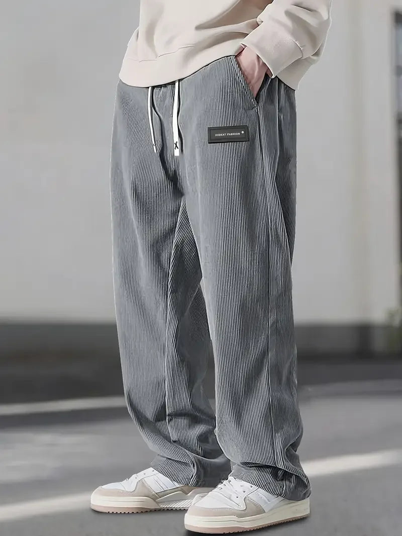 Herren Hose mit gerippter Struktur, lockere Passform