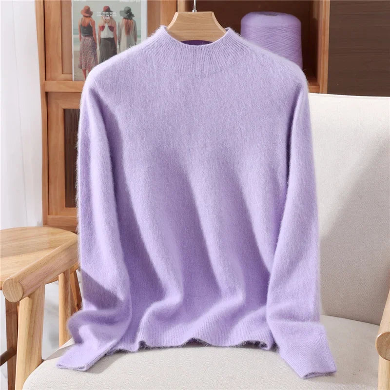 Damen Pullover Relaxed Fit mit Stehkragen