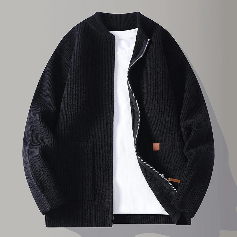 Herren Strickjacke Regular Fit mit Reißverschluss
