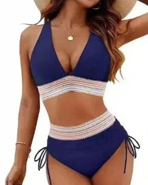 Damen Bikini Hochtaille Slim Fit Freizeit verstellbare Träger