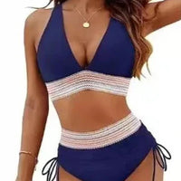 Damen Bikini Hochtaille Slim Fit Freizeit verstellbare Träger