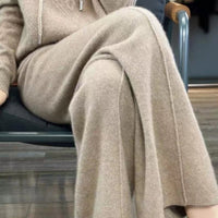 Damen Strickhose Relaxed Fit mit weitem Bein