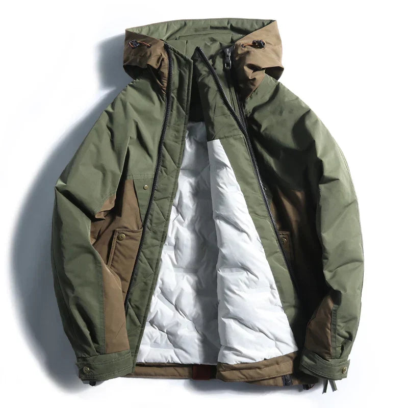 Herren Jacke Oversize mit Reißverschluss und zweifarbigem Design