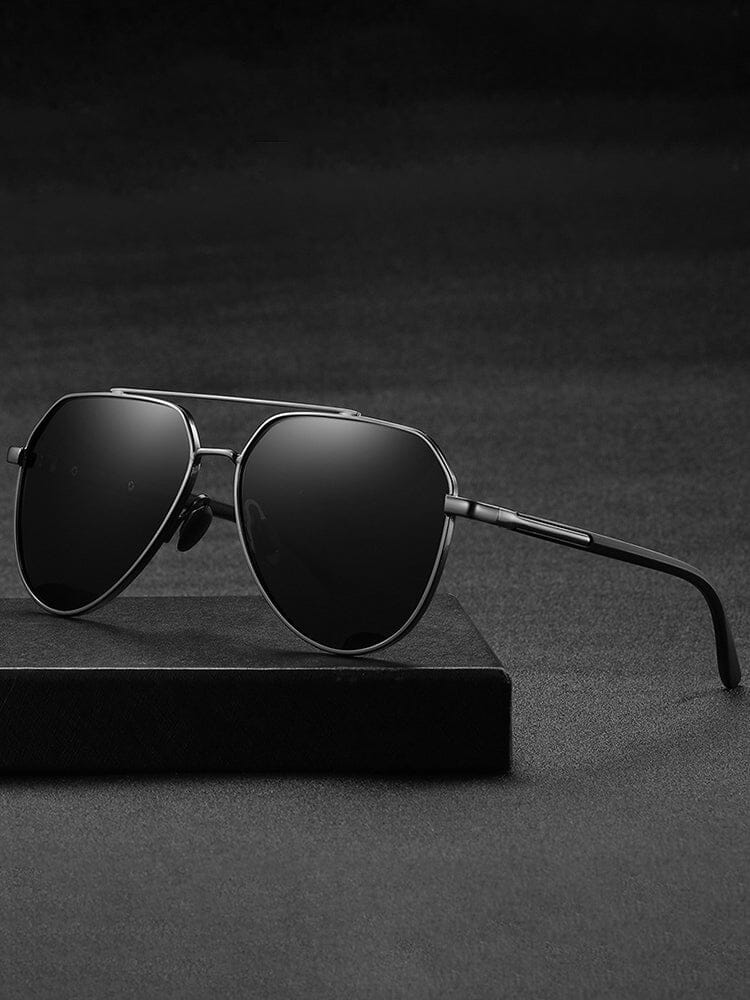 Runde Sonnenbrille für Herren mit polarisierten Gläsern und Metallrahmen