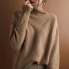 Damen Rippstrickpullover Relaxed Fit Freizeit Turtleneck