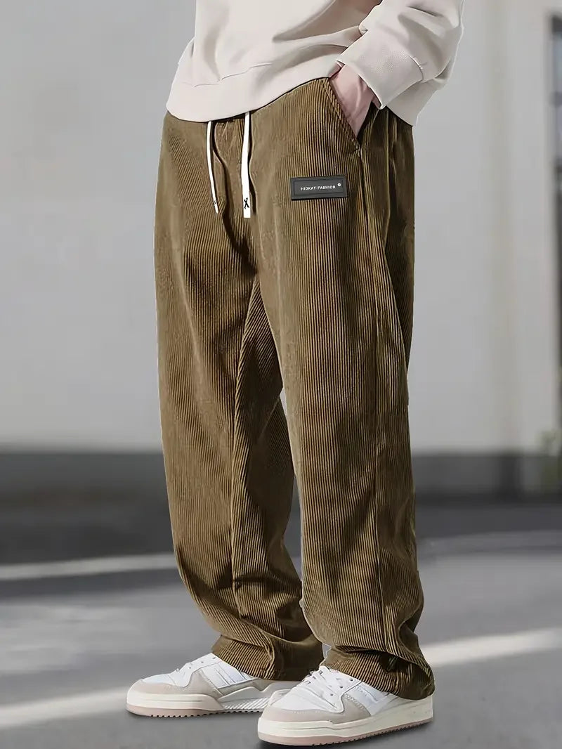 Herren Hose mit gerippter Struktur, lockere Passform