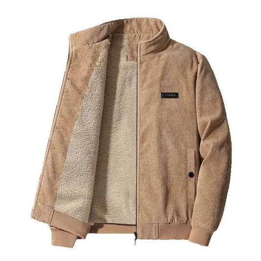 Cordjacke Damen Regular Fit Freizeit mit Fleecefutter