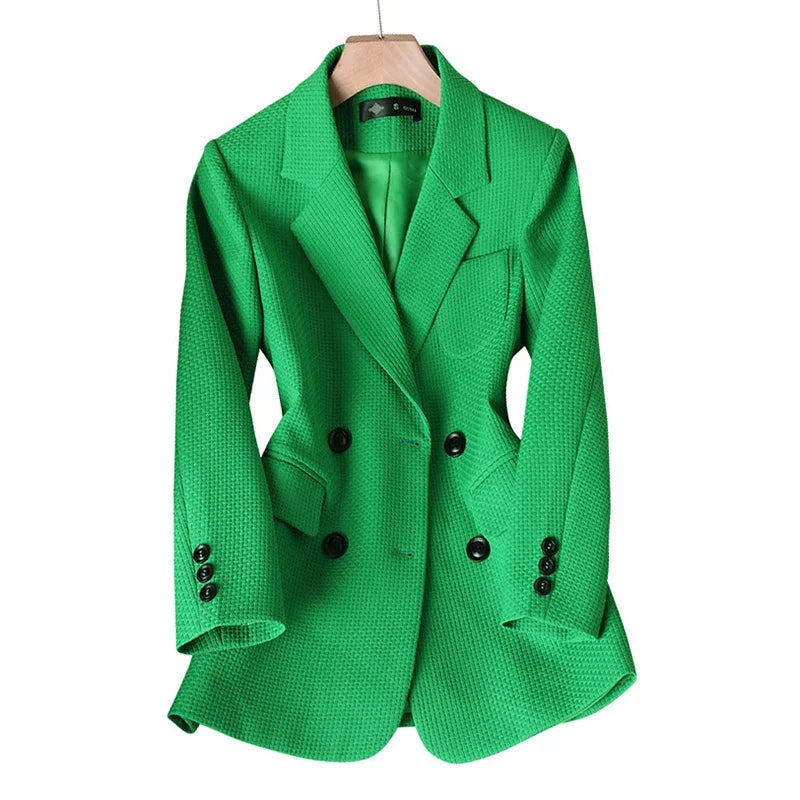 Damen Slim Fit Karo-Blazer Business Freizeit