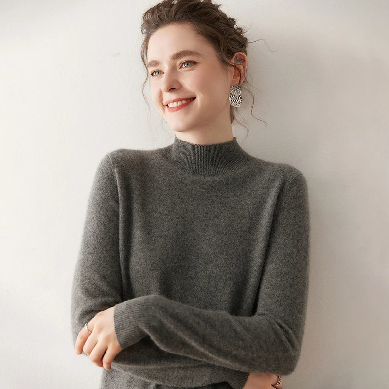 Damen Pullover Regular Fit mit Stehkragen