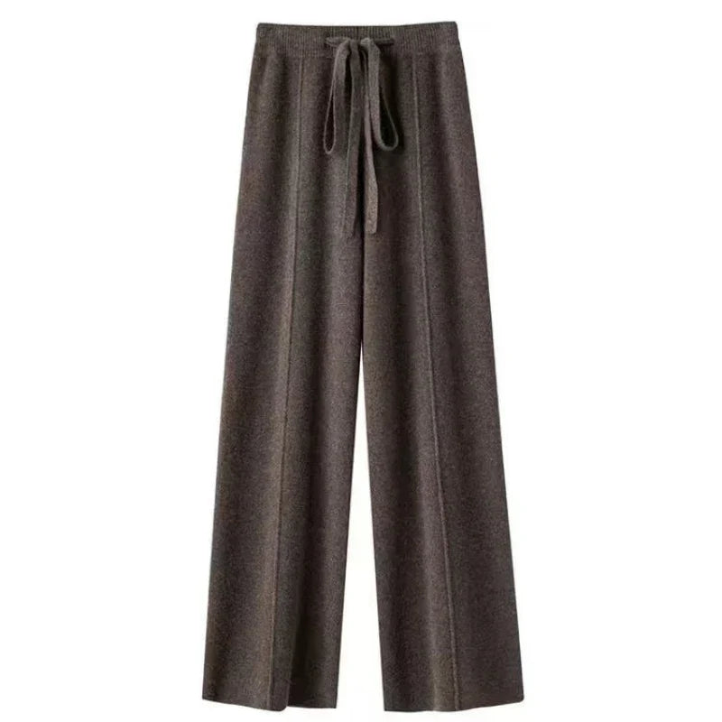 Damen Strickhose Relaxed Fit mit weitem Bein
