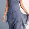 Mercy | Elegantes Midikleid für Damen mit Volantärmeln & Lagenrock | Rundhals & Tailliertes Design für Alltag & besondere Anlässe