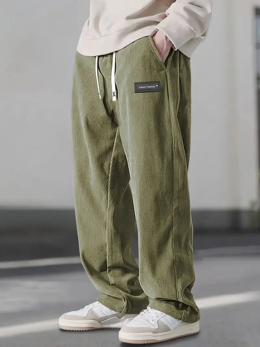 Herren Hose mit gerippter Struktur, lockere Passform