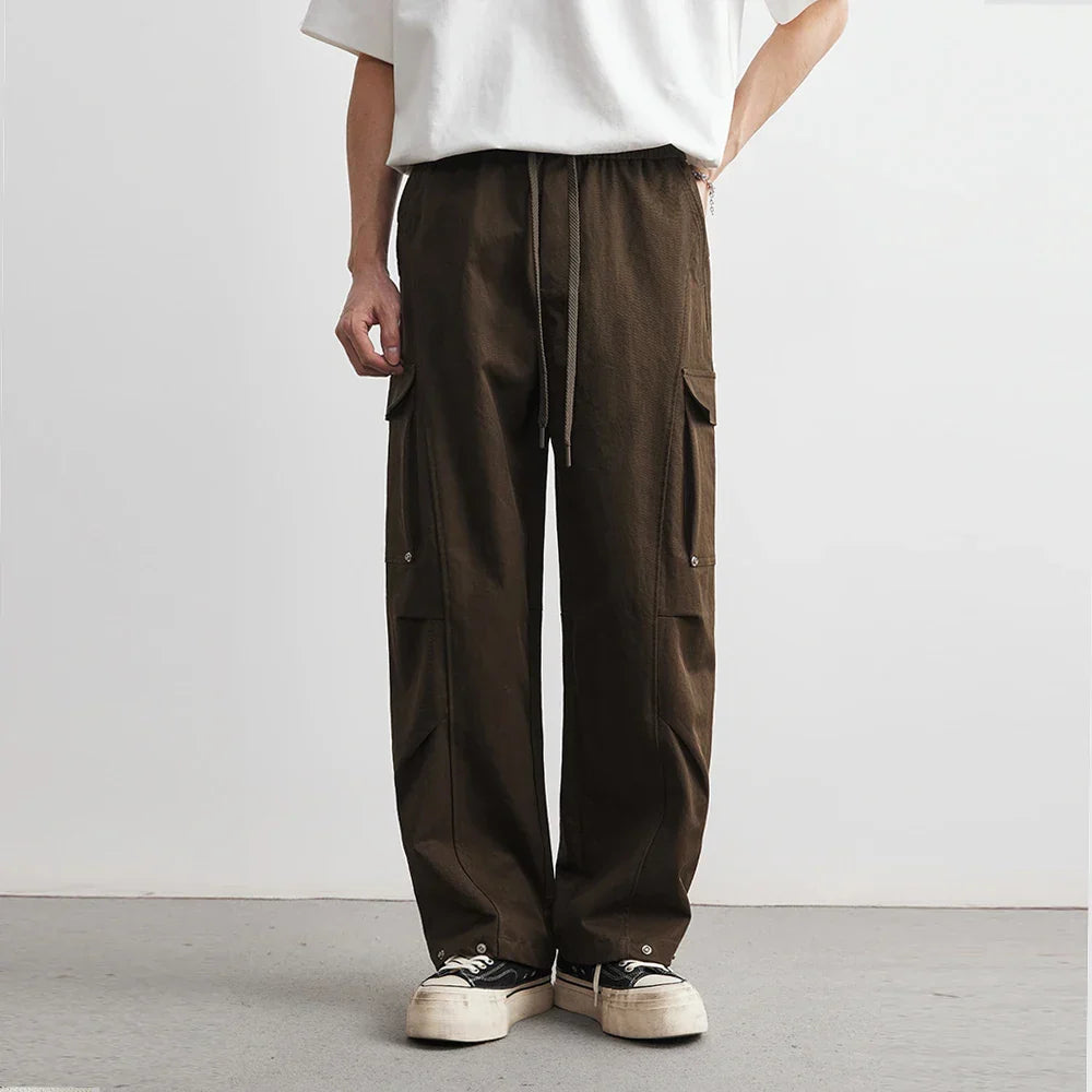 Herren Cargo-Hose Wide-Leg mit Klappentaschen