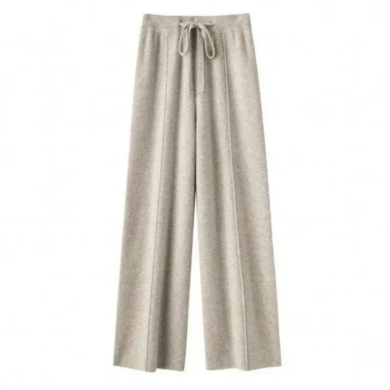 Damen Strickhose Relaxed Fit mit weitem Bein