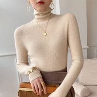 Damen Rollkragenpullover Slim Fit Winter