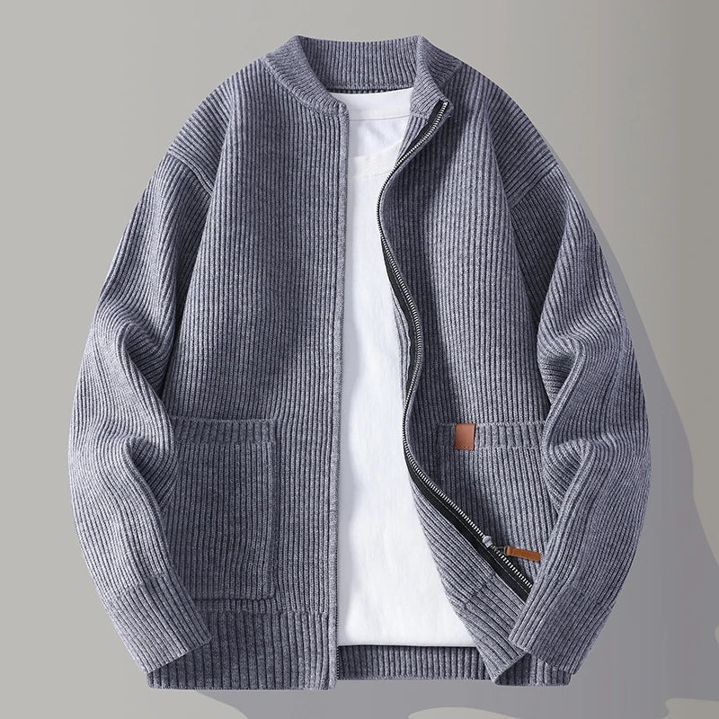 Herren Strickjacke Regular Fit mit Reißverschluss