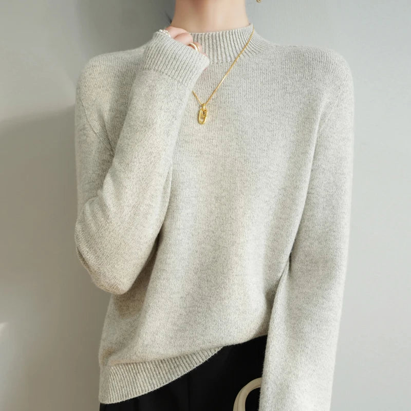 Damen Stehkragenpullover Regular Fit mit glatter Oberfläche
