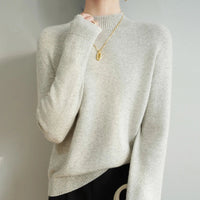 Damen Stehkragenpullover Regular Fit mit glatter Oberfläche