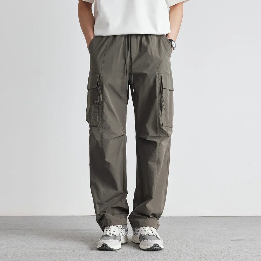 Herren Cargo-Hose mit Kordelzugbund, leichtes Material