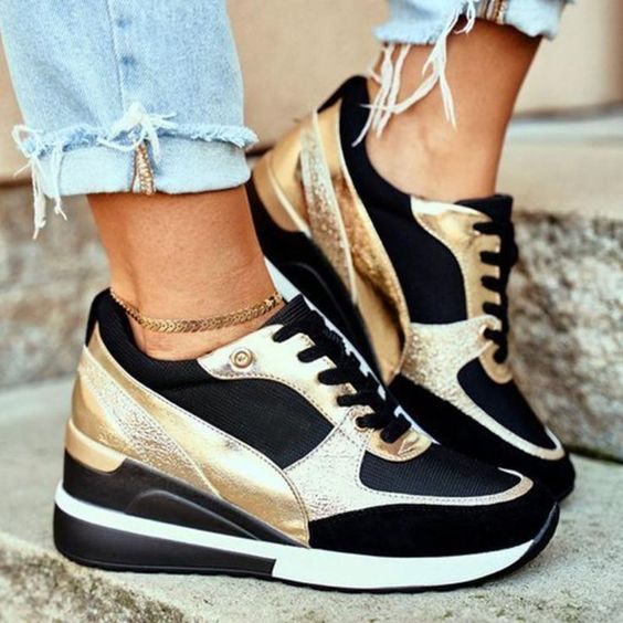 Sneaker Damen Regular Fit Freizeit Leicht und Bequem
