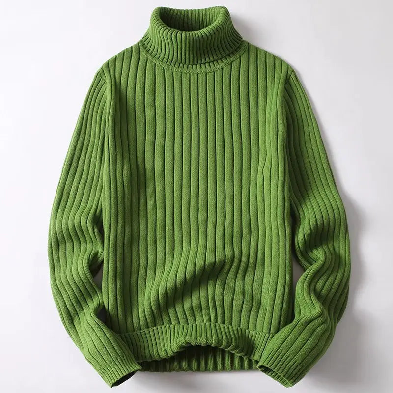 Damen Rippstrick-Rollkragenpullover Regular Fit Winter