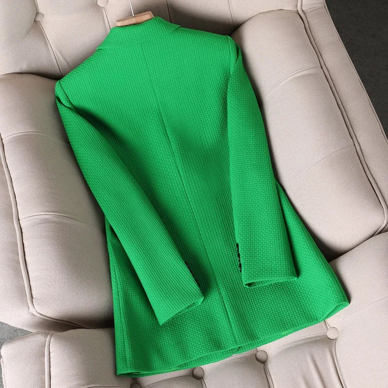 Damen Slim Fit Karo-Blazer Business Freizeit