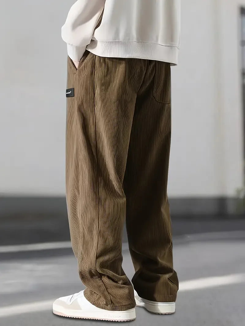 Herren Hose mit gerippter Struktur, lockere Passform