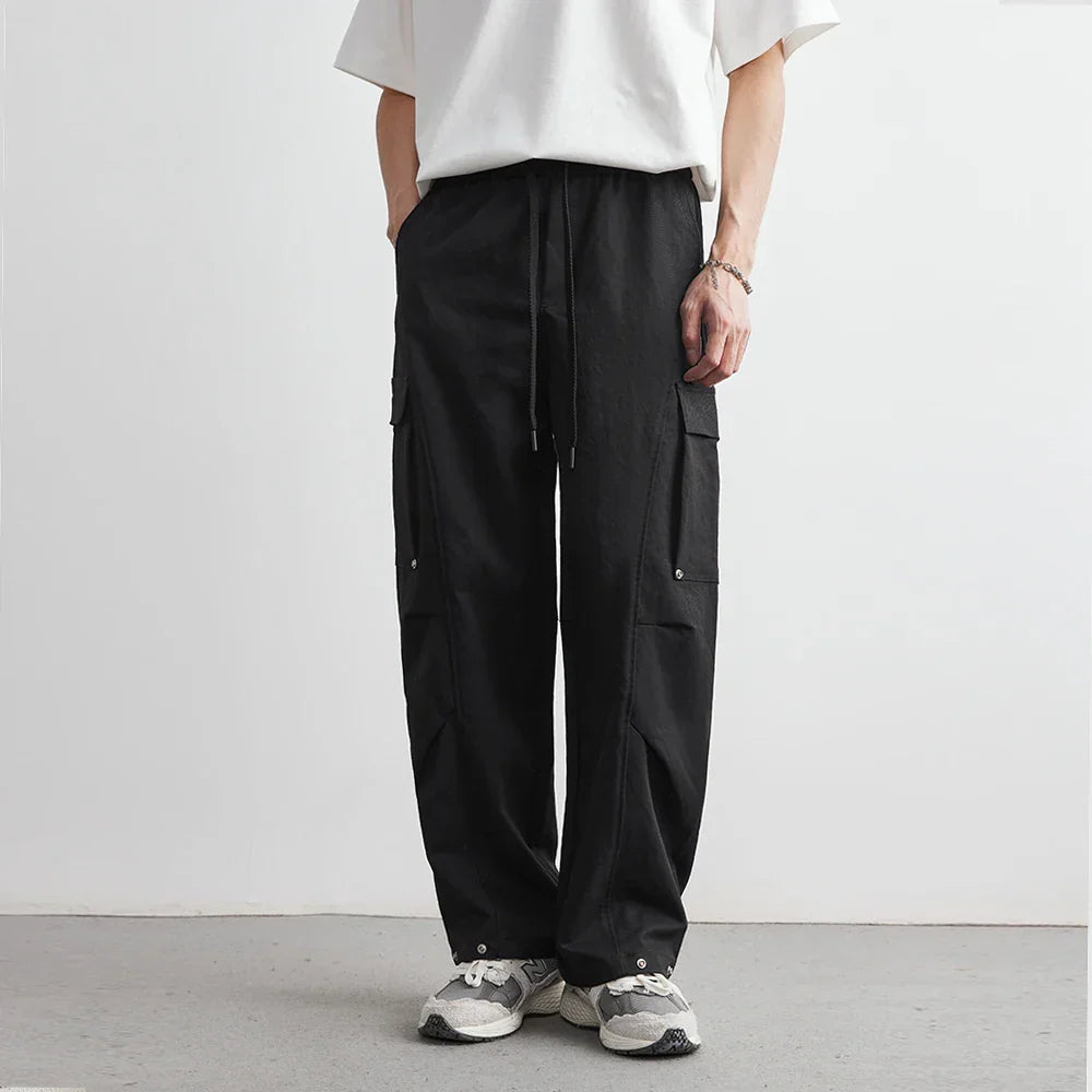 Herren Cargo-Hose Wide-Leg mit Klappentaschen