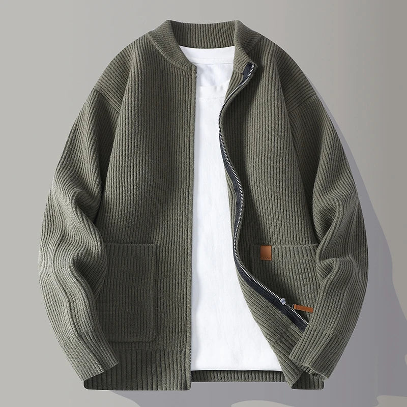 Herren Strickjacke Regular Fit mit Reißverschluss