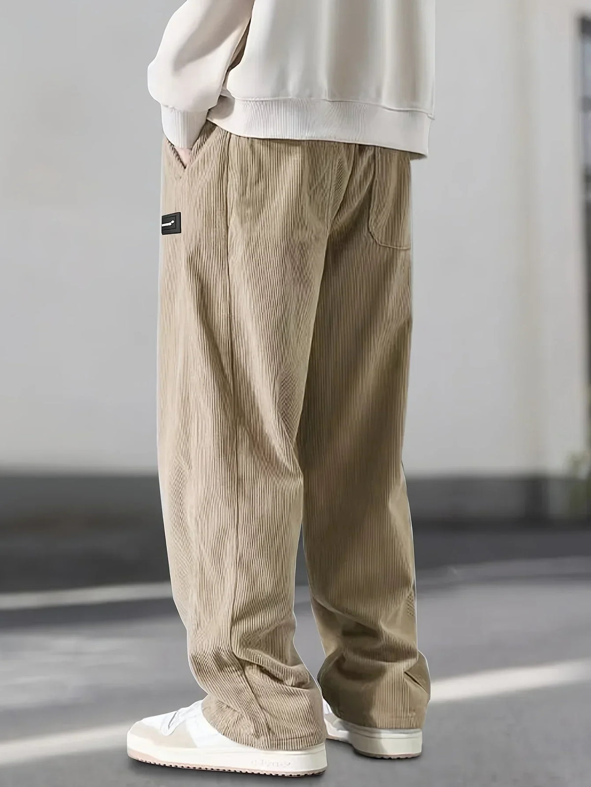 Herren Hose mit gerippter Struktur, lockere Passform