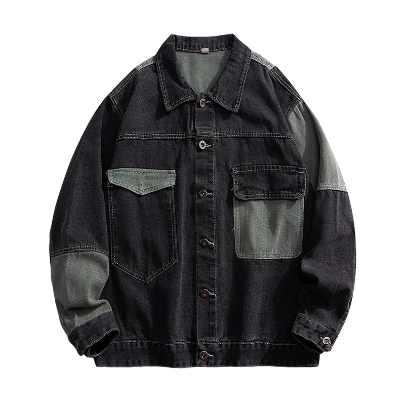 Damen Utility-Jacke Oversize mit Knopfverschluss und aufgesetzten Taschen