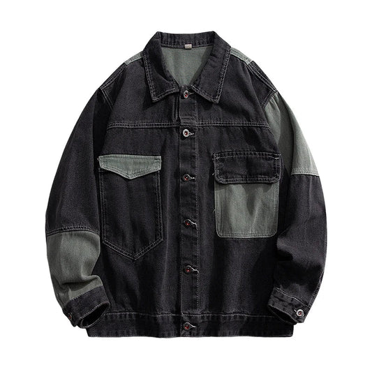 Damen Utility-Jacke Oversize mit Knopfverschluss und aufgesetzten Taschen