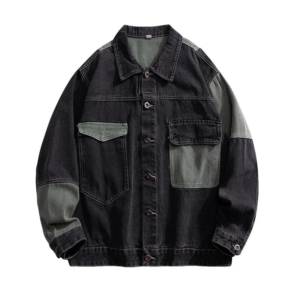 Damen Utility-Jacke Oversize mit Knopfverschluss und aufgesetzten Taschen