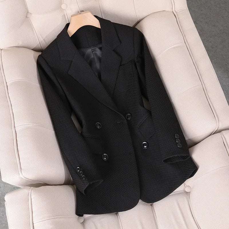 Damen Slim Fit Karo-Blazer Business Freizeit