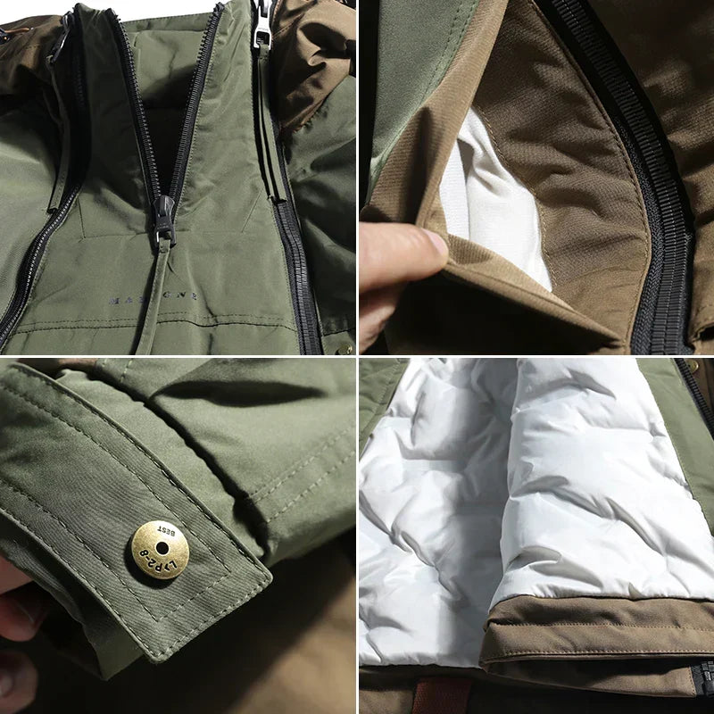 Herren Jacke Oversize mit Reißverschluss und zweifarbigem Design