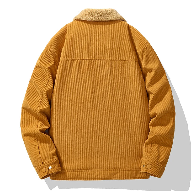 Herren Jacke Regular Fit mit Druckknopfverschluss und gefüttertem Innenfutter